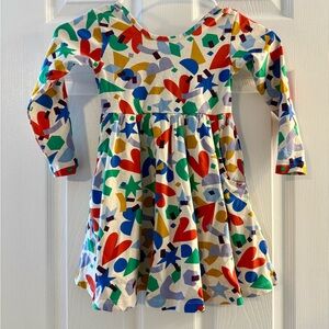 Hanna Andersson Multicolor Geometric Kids Dress Size 4